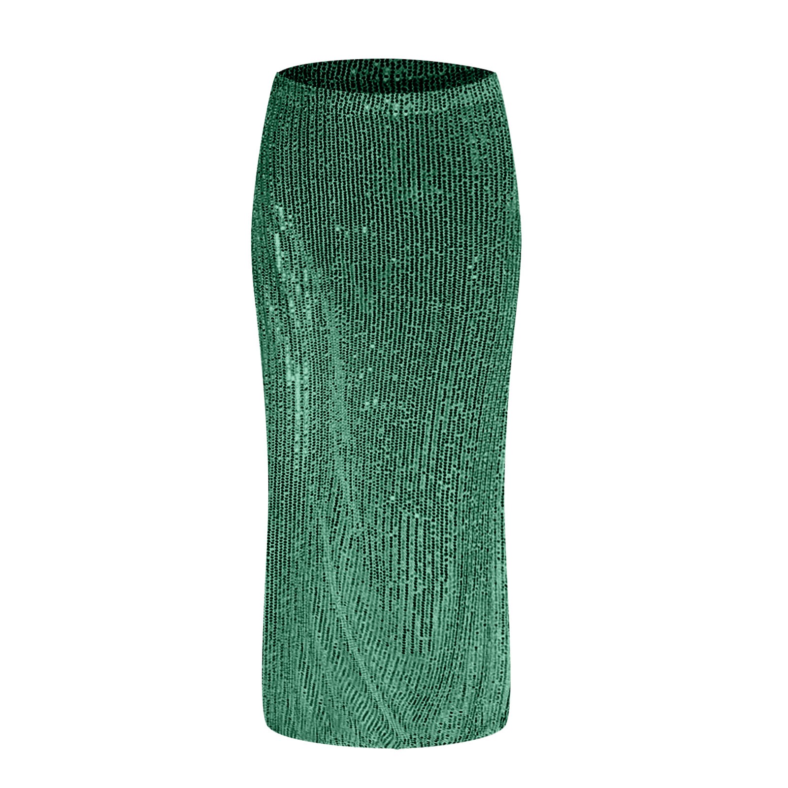 thumbnail image 4 of Falda larga con lentejuelas para mujer - Vestido de fiesta brillante de cintura alta - Poliéster - S-XL, 4 of 5